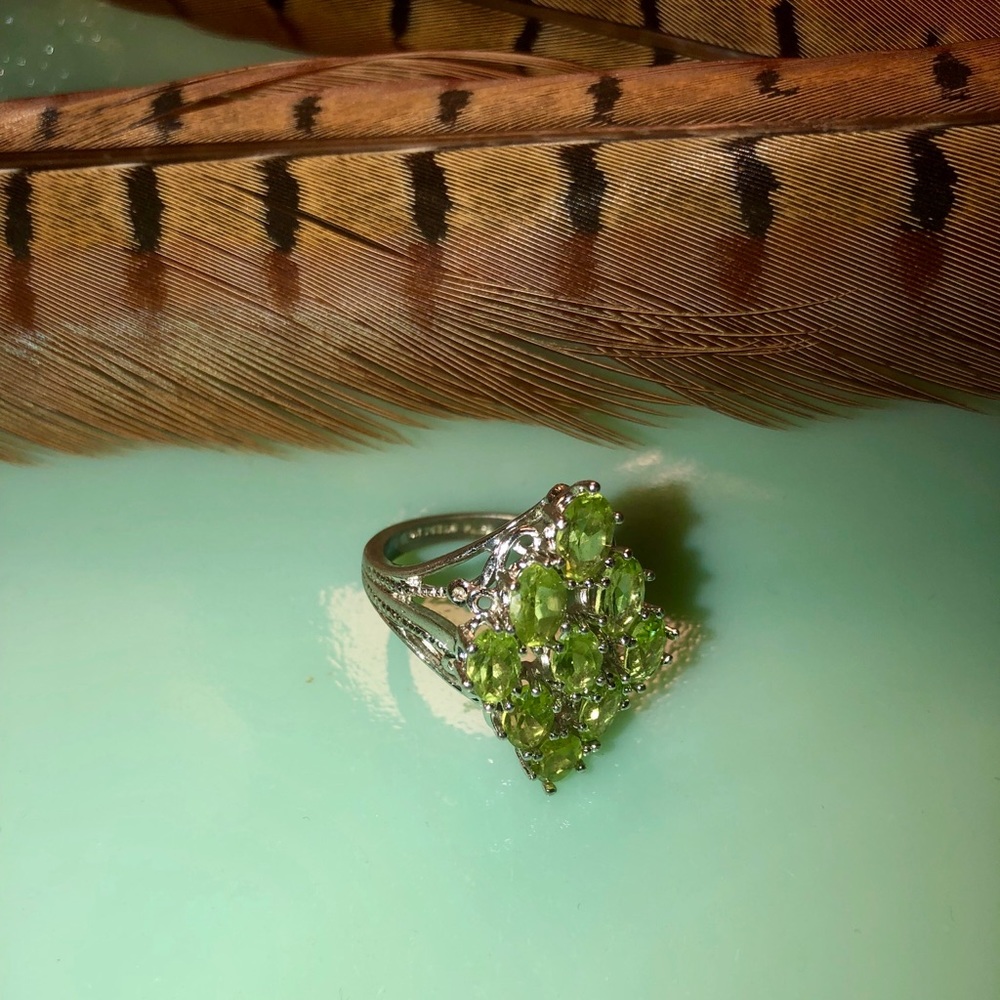 Signed Seta Sterling Peridot Ring - image 2